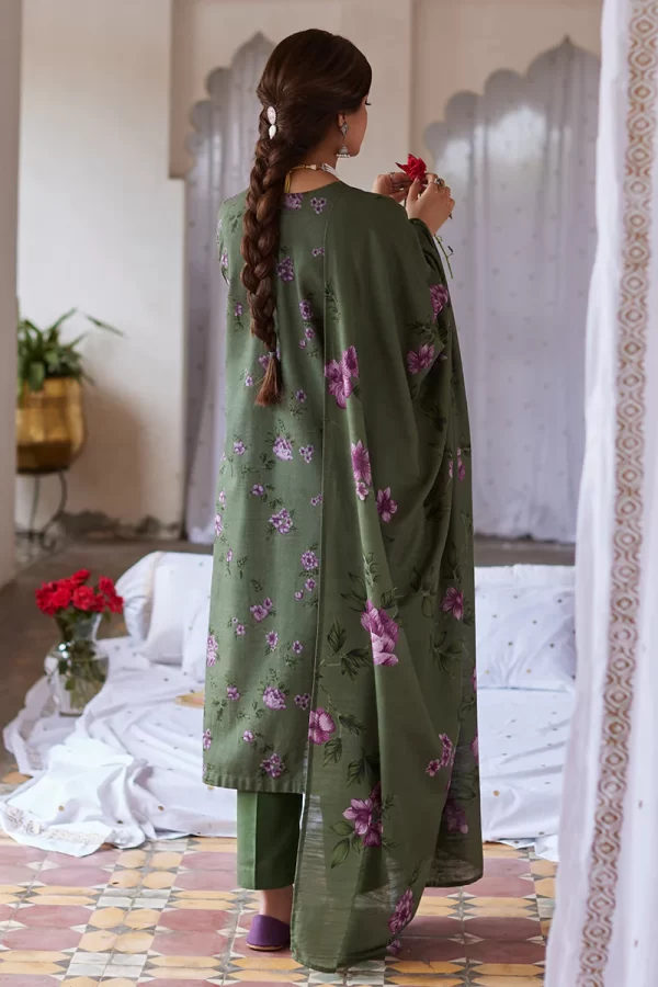 Khaddar - Linen 2023 Embroidered Collection By Cross Stitch-OLIVE MEADOW - Image 3