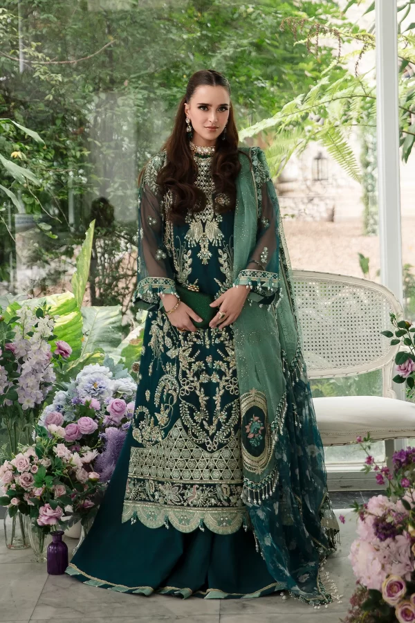 Alif Luxury Wedding Formals'23 By AJR Couture-TEAL