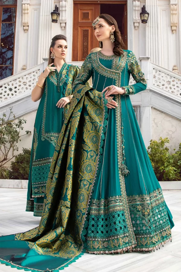 Maria B Linen 23-  Emerald Green DL- 1107 - Image 3