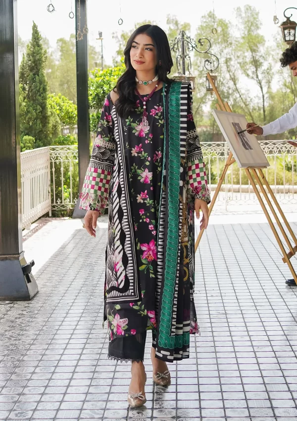 Elaf Prints'24 Lawn Collection By Elaf Premium-Dark Floral