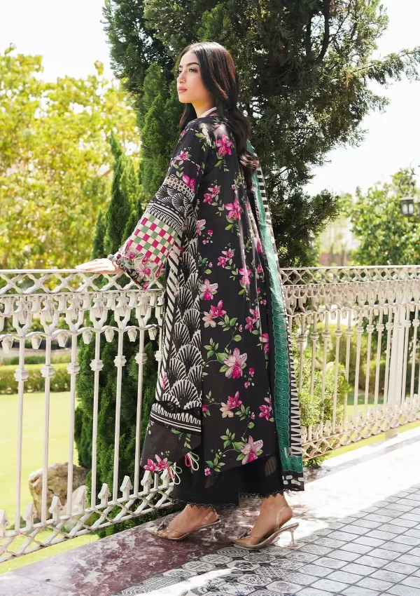 Elaf Prints'24 Lawn Collection By Elaf Premium-Dark Floral - Image 3