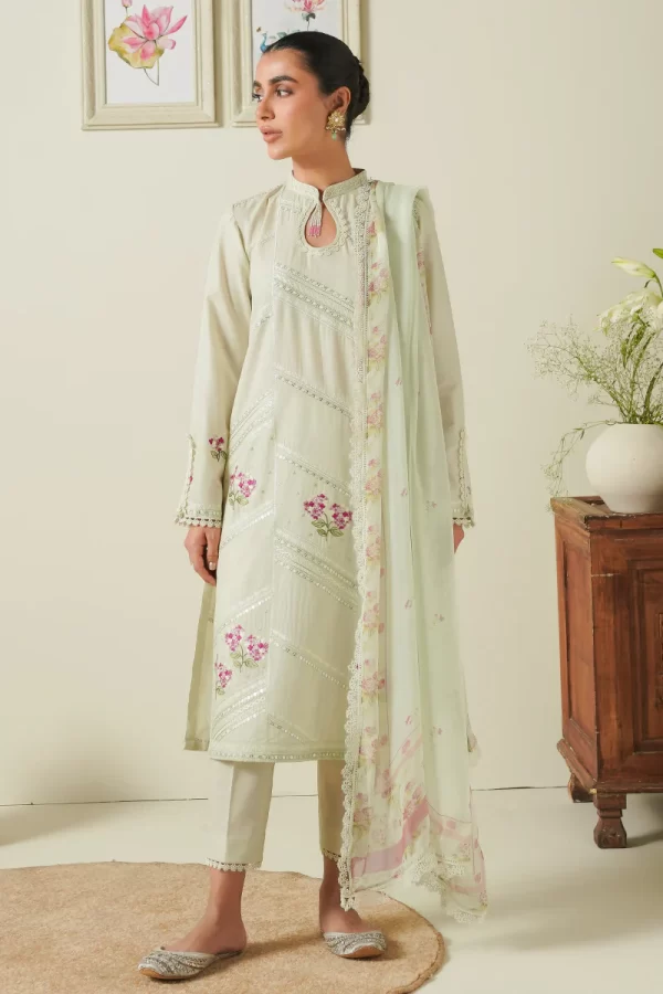 Mahiri Emborided Lawn Collection By Cross Stitch-PASTEL BLOOM