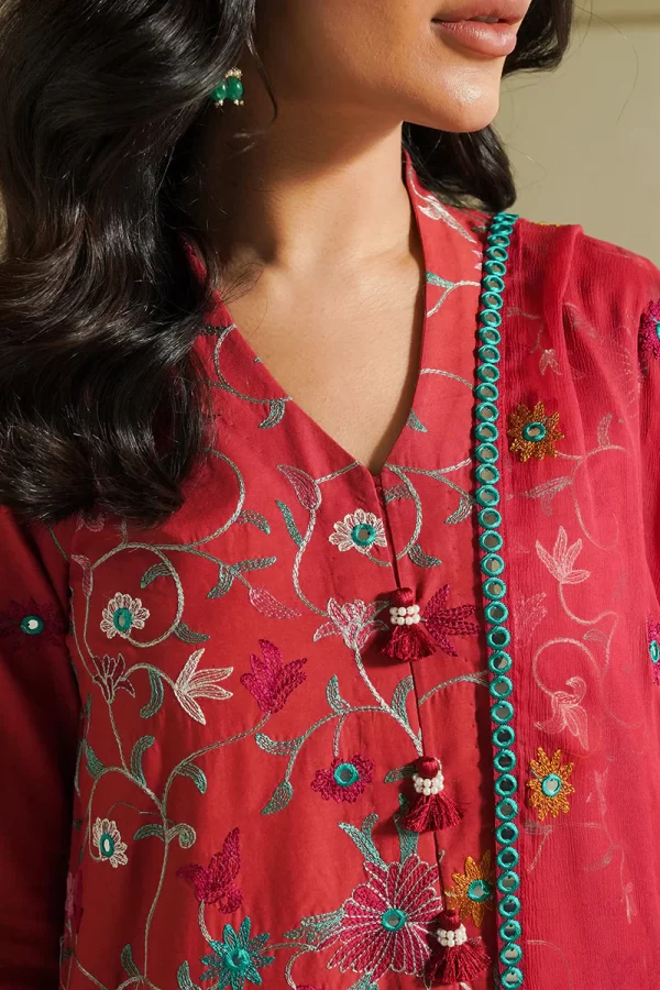 Mahiri Emborided Lawn Collection By Cross Stitch-RUBY SKY - Image 2