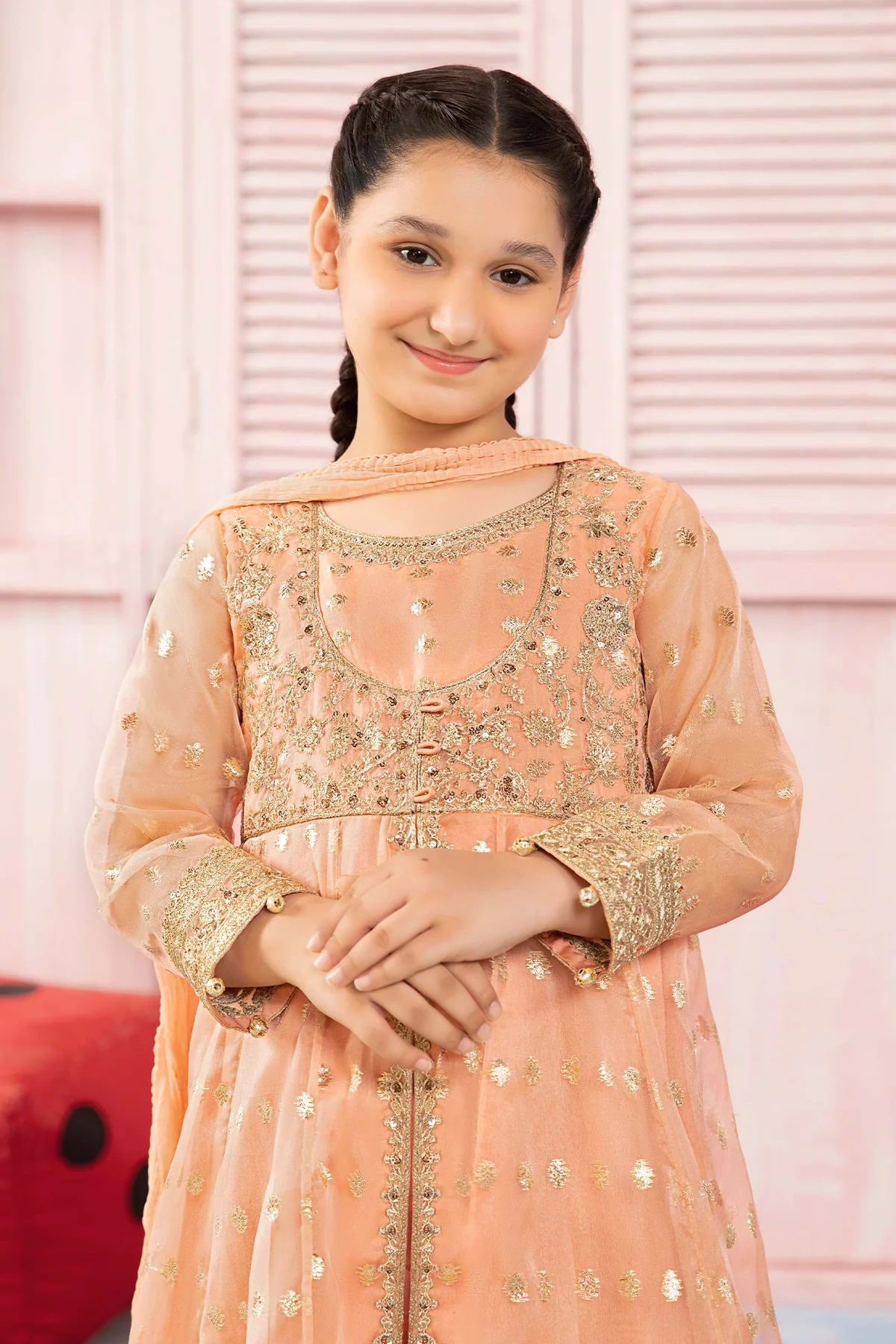 3 Piece Embroidered Organza Suit | -07 - Image 2