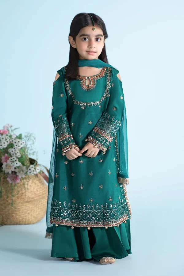 3 Piece Embroidered Cotton Silk Suit