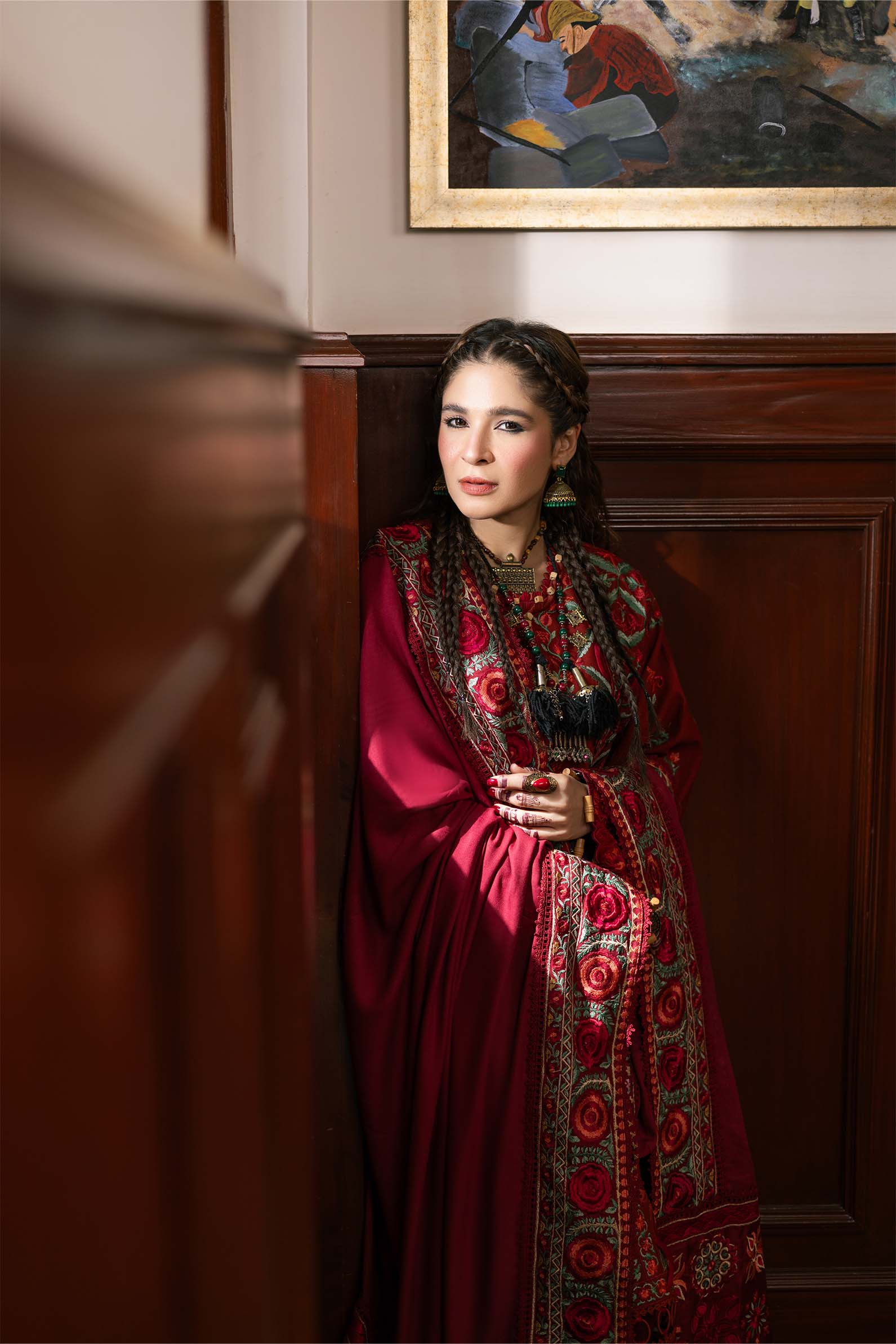 Maryam Hussain winter shawl '24-Fall - Image 2