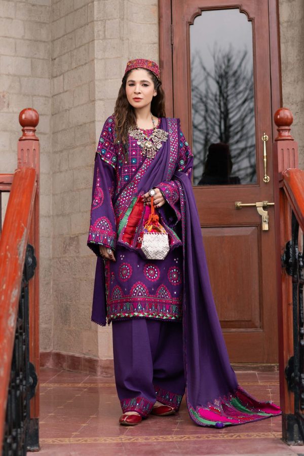 Maryam Hussain winter shawl '24-Plum