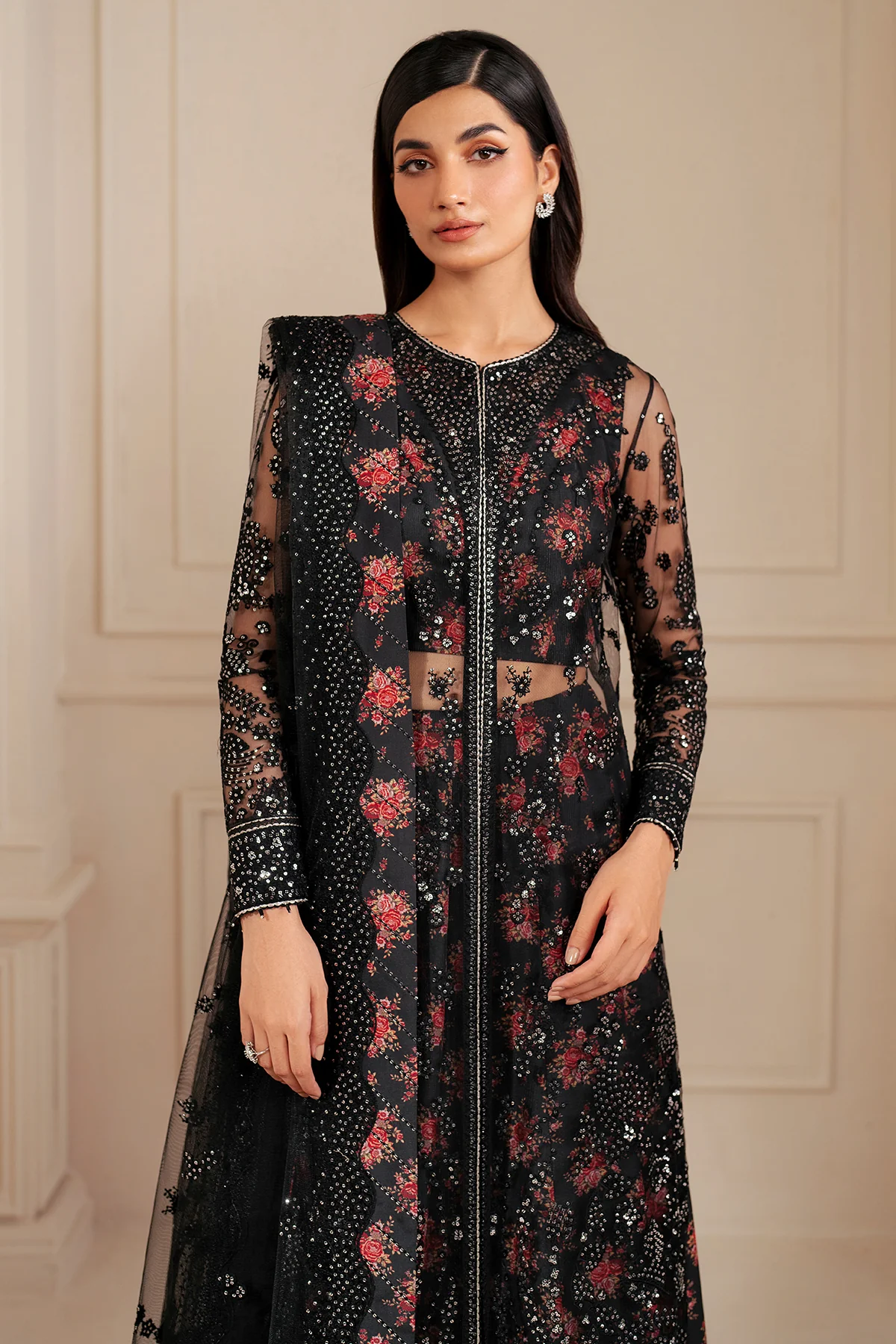 Jazmin formals '24-EMBROIDERED NET UN-4021 - Image 2