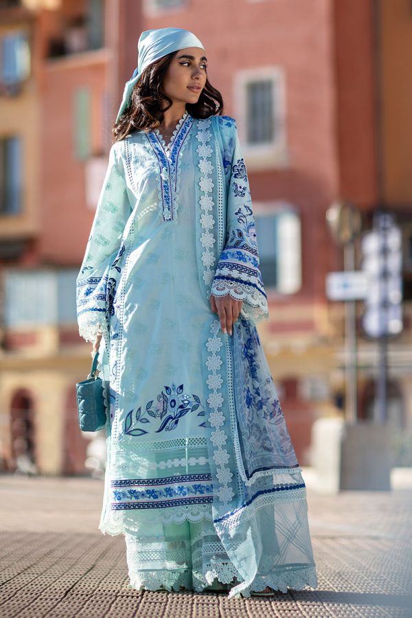 Ansab Jahangir Zoha Luxury Lawn '25-Blue Bell