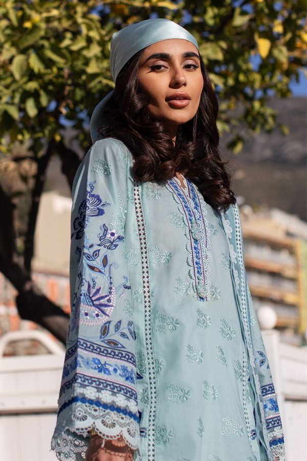 Ansab Jahangir Zoha Luxury Lawn '25-Blue Bell - Image 3