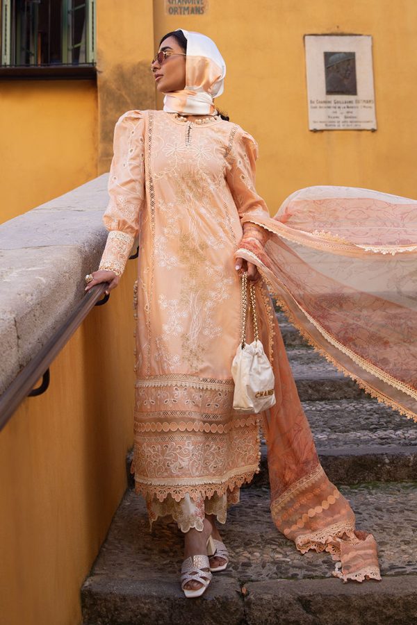 Ansab Jahangir Zoha Luxury Lawn '25-Alluring Apricot