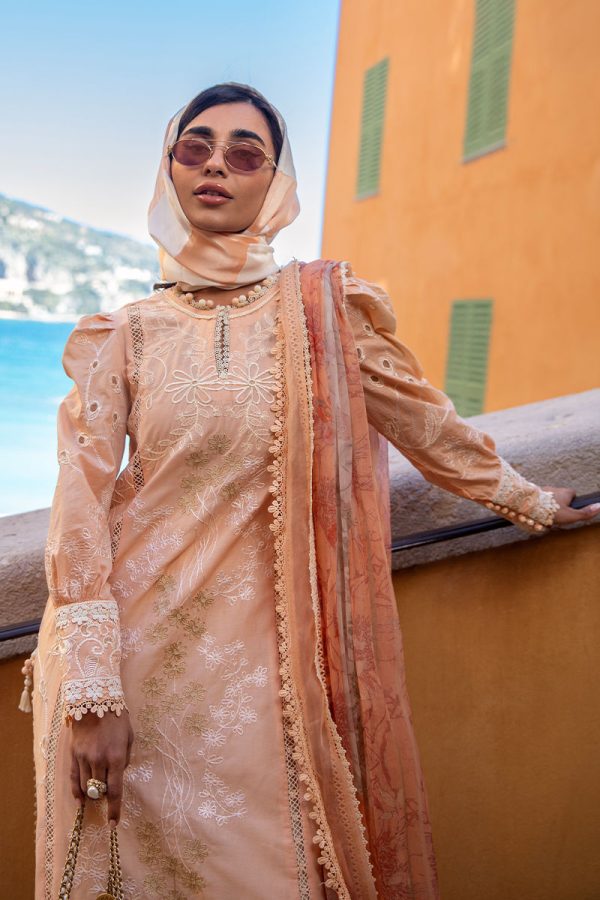 Ansab Jahangir Zoha Luxury Lawn '25-Alluring Apricot - Image 2