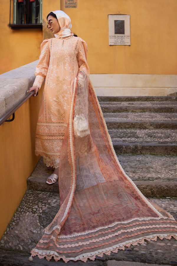 Ansab Jahangir Zoha Luxury Lawn '25-Alluring Apricot - Image 3