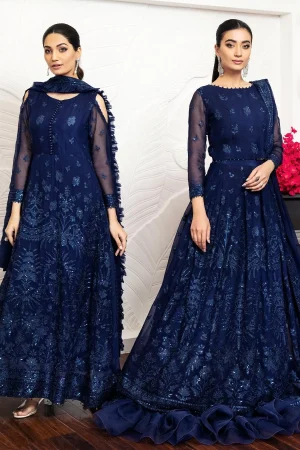 ALIZEH  Embroidered Chiffon' 25' AF-CH-2067-Glace Blue