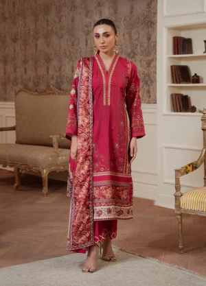 GULAAL Velouré Printed Silk '25' Rosewood Majesty