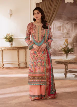 GULAAL Velouré Printed Silk '25' Coral Éclat