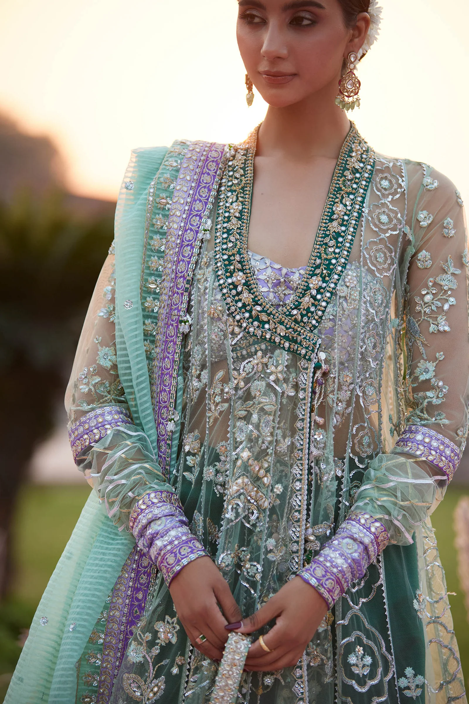 ZAHA GOSSAMER'25 ZARQAH-E-PISTACHIO (ZC25-03)