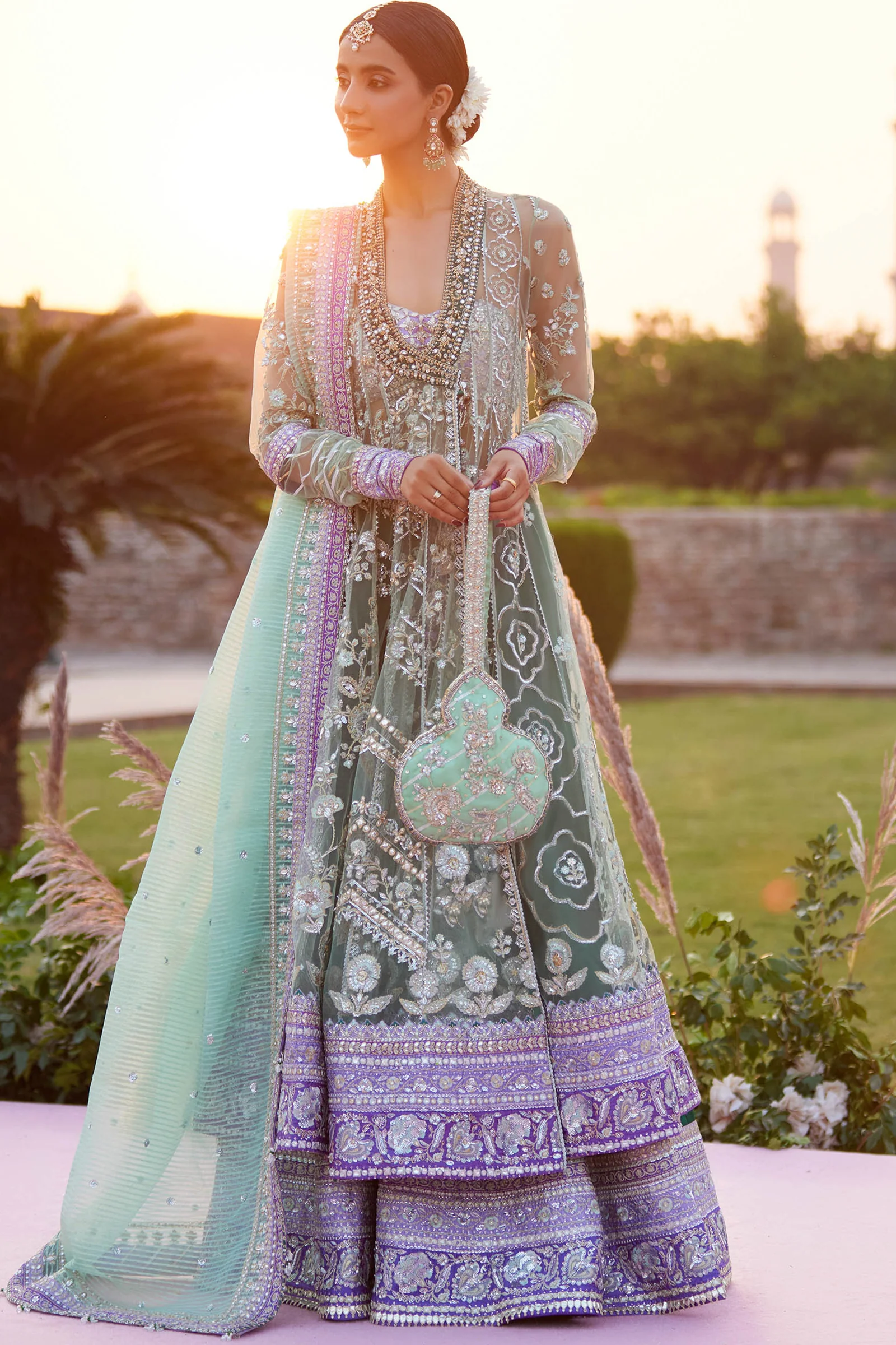 ZAHA GOSSAMER'25 ZARQAH-E-PISTACHIO (ZC25-03) - Image 4