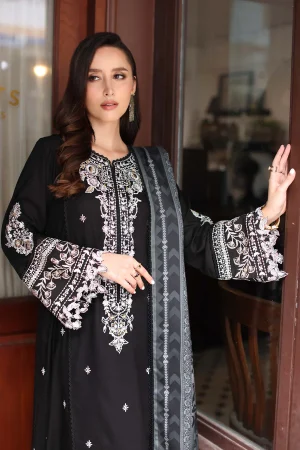 Noor by Saadia Asad  Winter Embroidered Printkhaas '25' D10- A