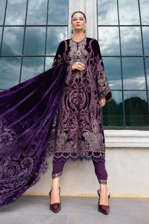 MARIA.B  Winter Luxe  Embroidered Velvet Suit '25'  WL-1311-Purple