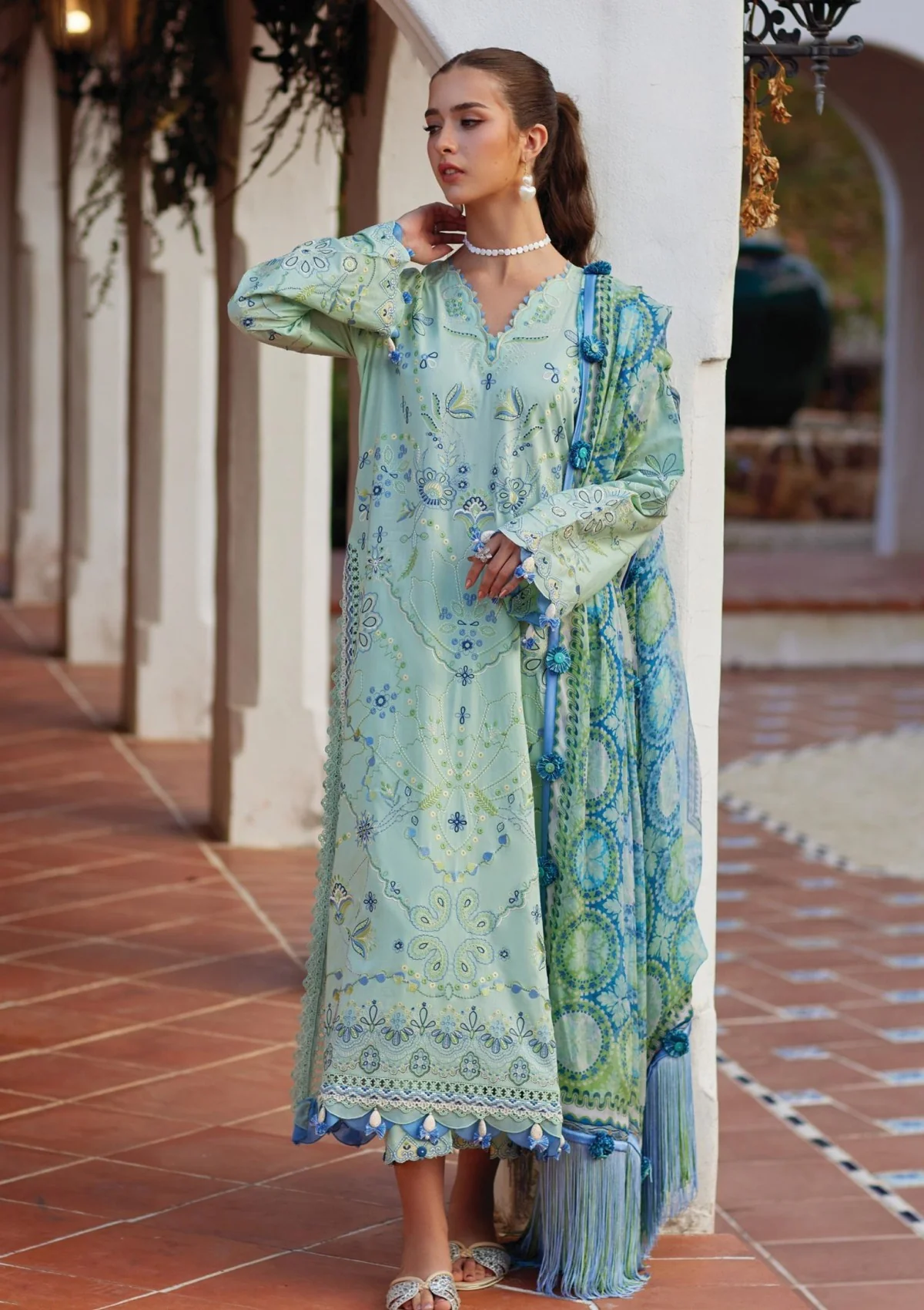 Farah Talib Luxury Lawn '26-Sienna Sky Blue