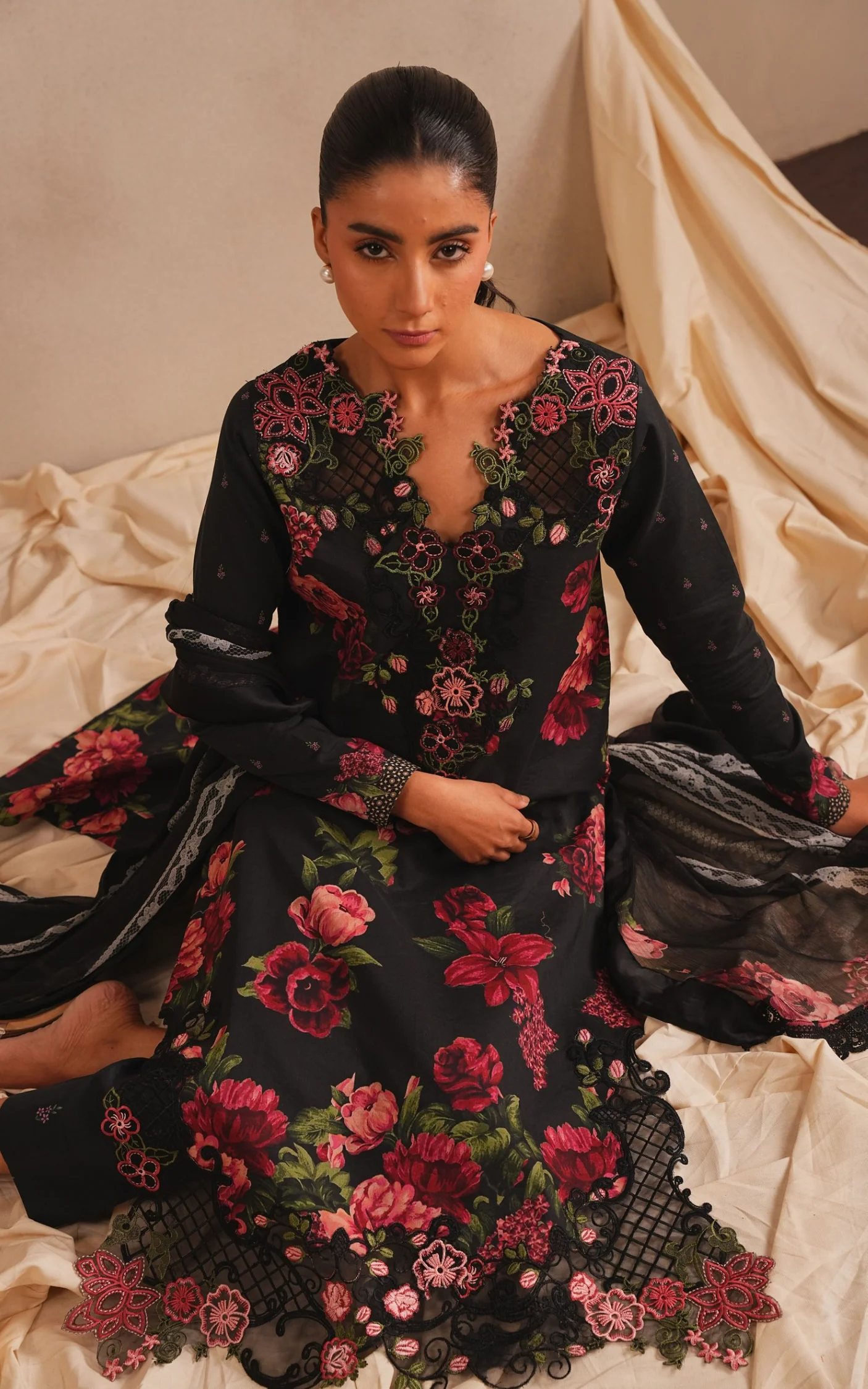 Asifa & Nabeel Meeraki Lawn '26-Azure Bloom - Image 2