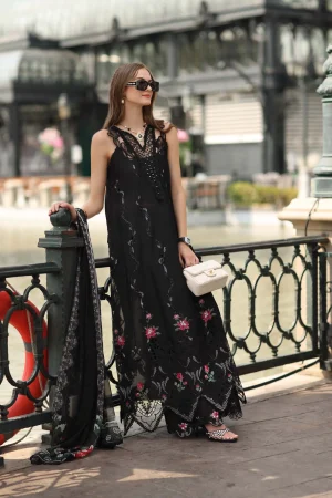 Noor Luxe Chikankari '26-D5 -Cross stitch Black