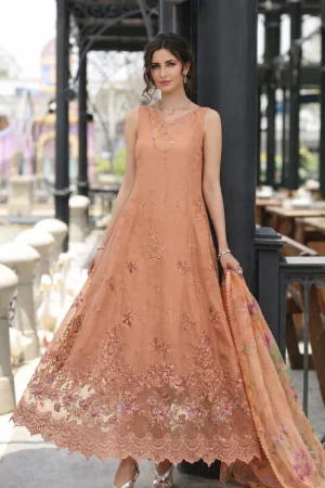 Noor Luxe Chikankari '26-D6 - Apricot Allure