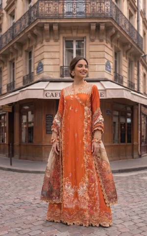 Asifa N Nabeel Summer Lawn '26-Coral Fusion