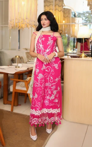 Asifa N Nabeel Summer Lawn '26-Fuchsia Allure
