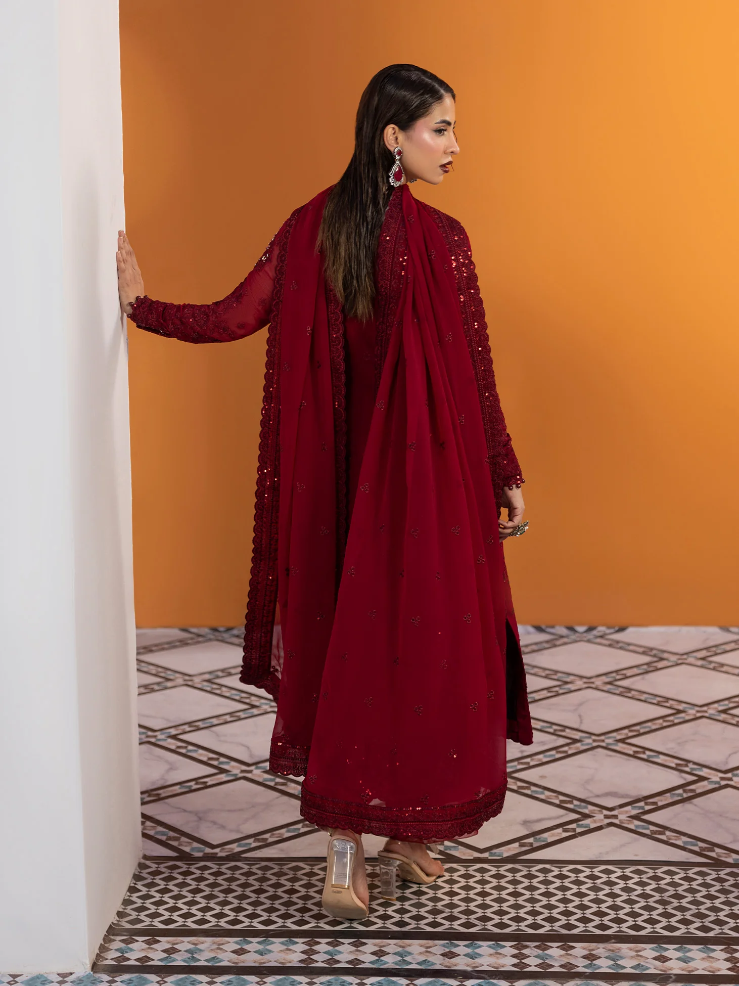 Gulaal Maeri Luxury Chiffon '26-Crimson - Image 3