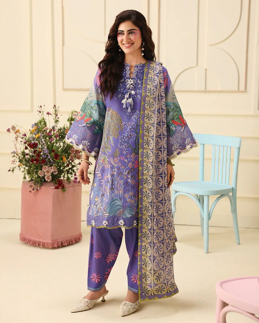 Mushq Soleil Lawn Prints '26-Camellia Kiss