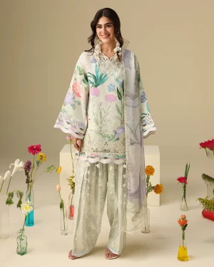 Mushq Soleil Lawn Prints '26-Vanilla Lush