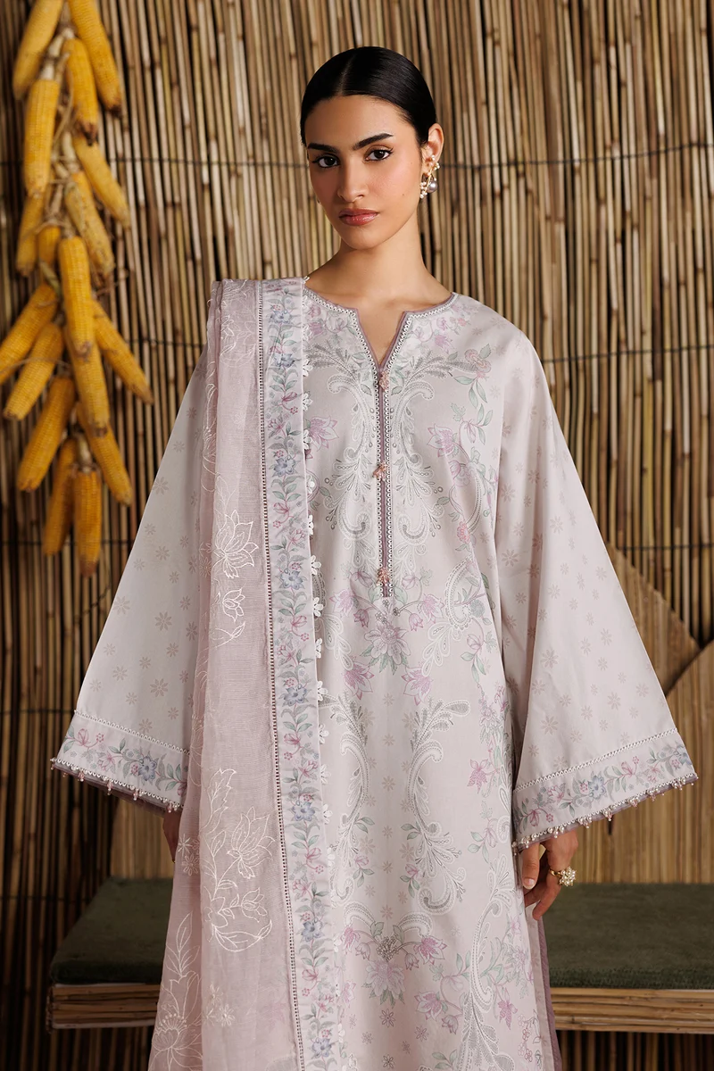 BAROQUE EMBROIDERED LAWN UF-4529 - Image 3