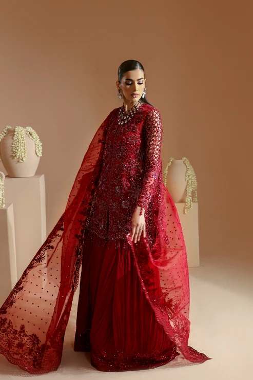 EMAAN ADEEL Embroidered Wedding Collection,26 SCARLET - Image 2