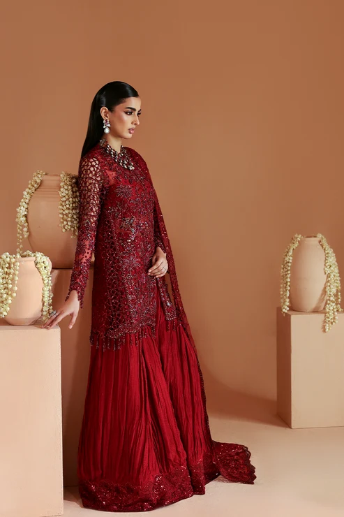 EMAAN ADEEL Embroidered Wedding Collection,26 SCARLET - Image 4