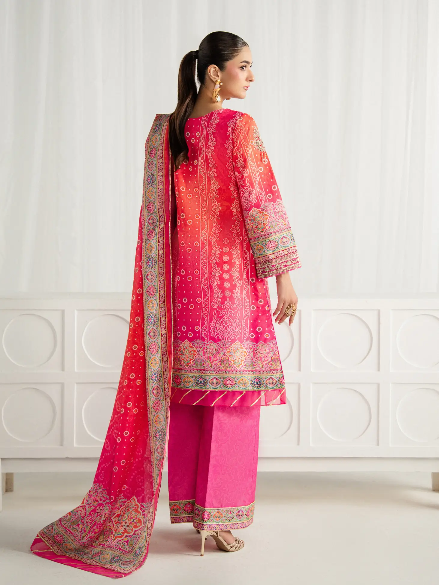 Gulaal Aira Printed Silk '26-Marigold Dusk - Image 2