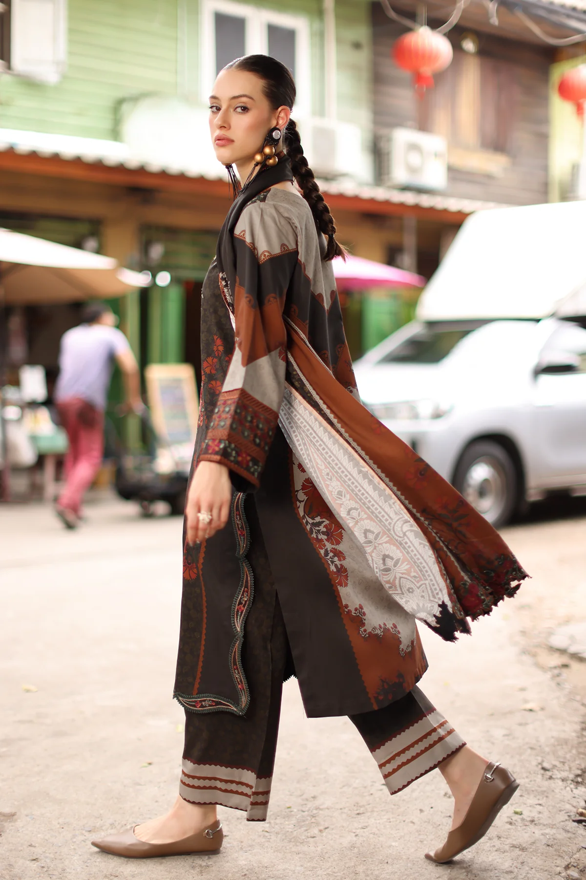 Charizma Aniq Embroidered Linen '26-ANW7 07 - Image 3