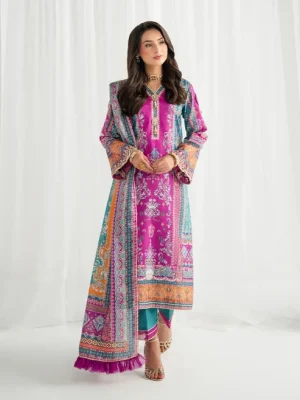 Gulaal Aira Printed Silk '26-Magenta Mischief