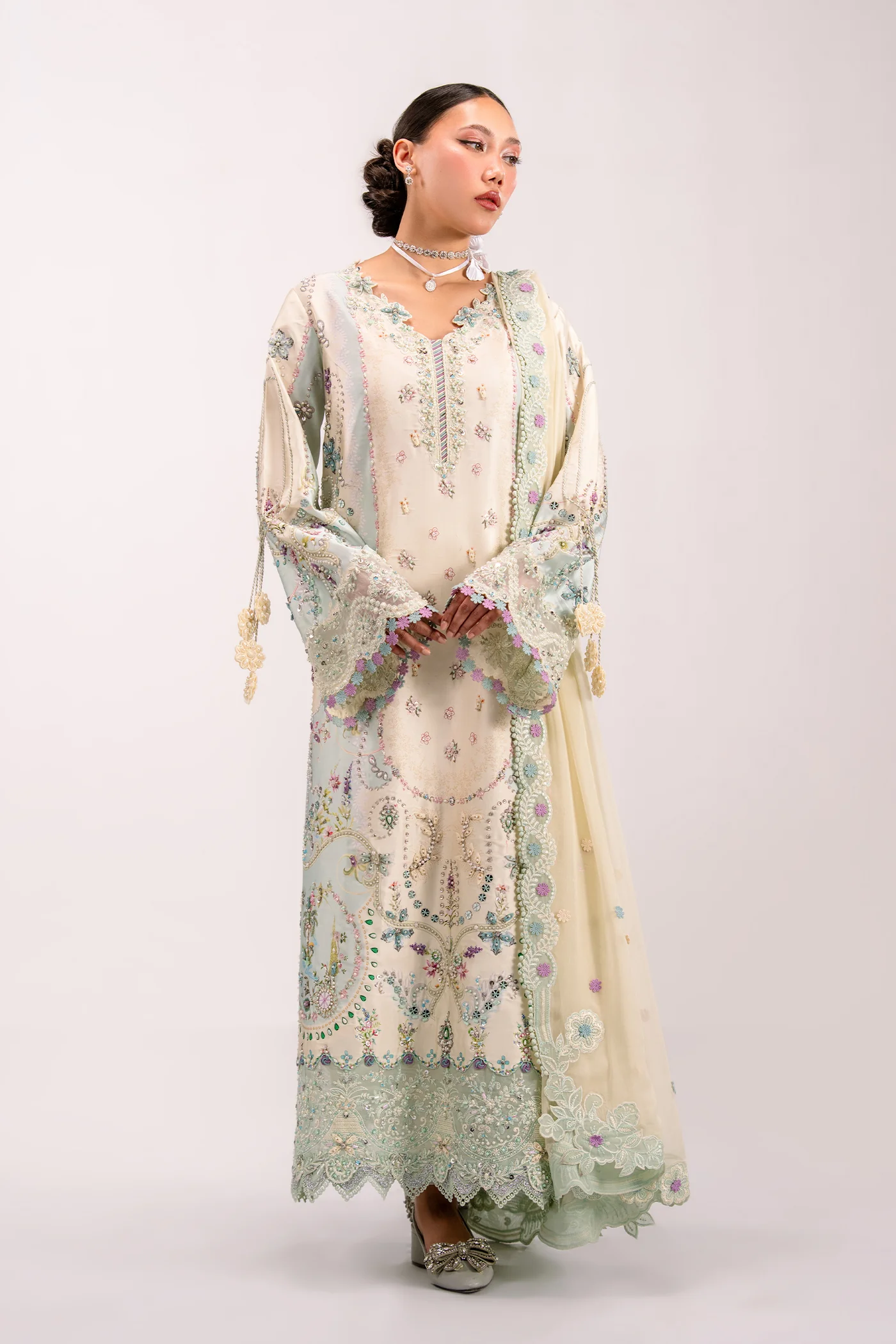 Qalamkar Luxe Silk '26-QSL-01 AZURE