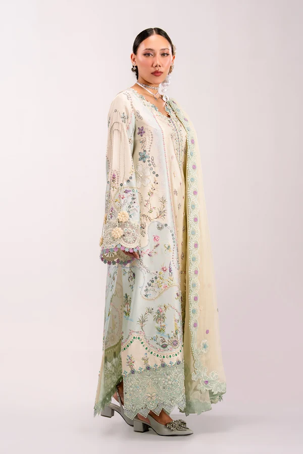 Qalamkar Luxe Silk '26-QSL-01 AZURE - Image 2