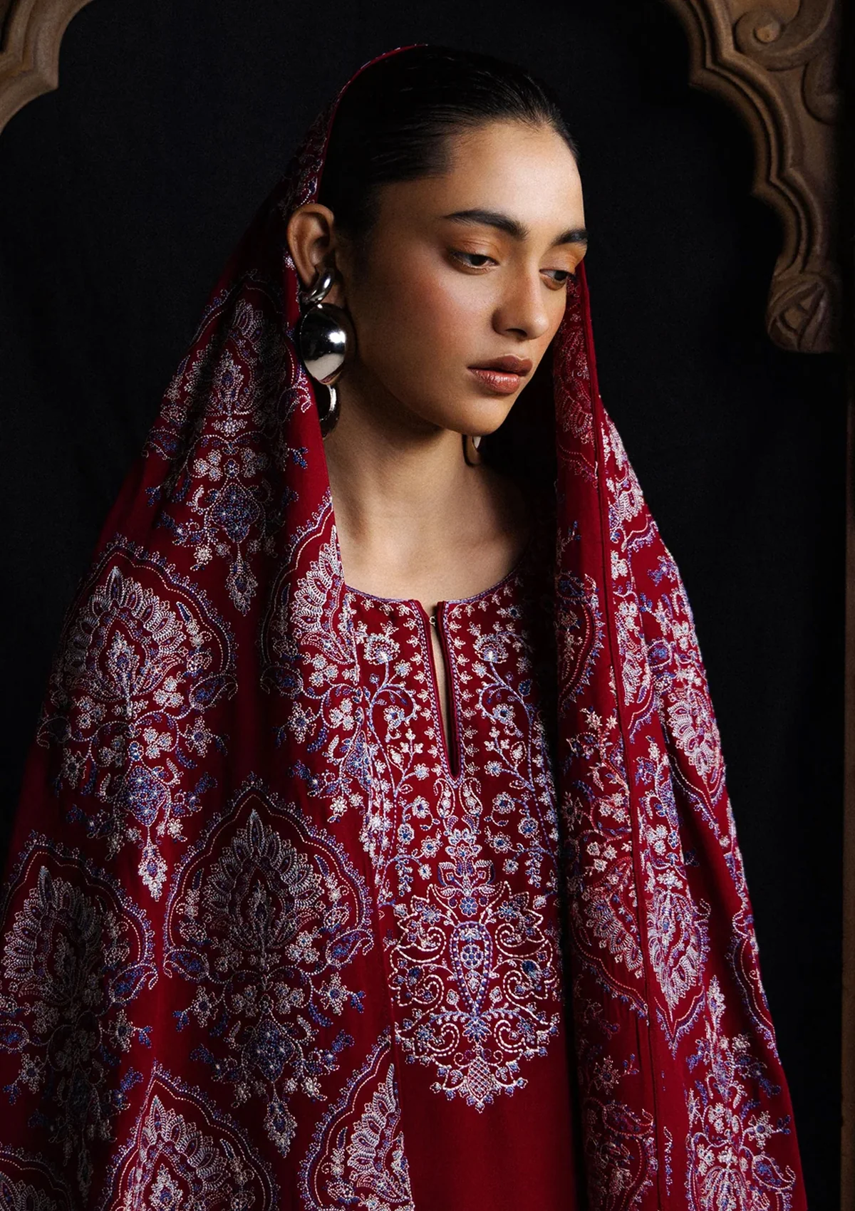 Zara Shahjahan Saraab winter collection '26-QIRMIZ-D7 - Image 2