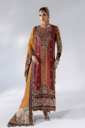 Maria B MBROIDERED '26-BD-3104-Maroon Crimson