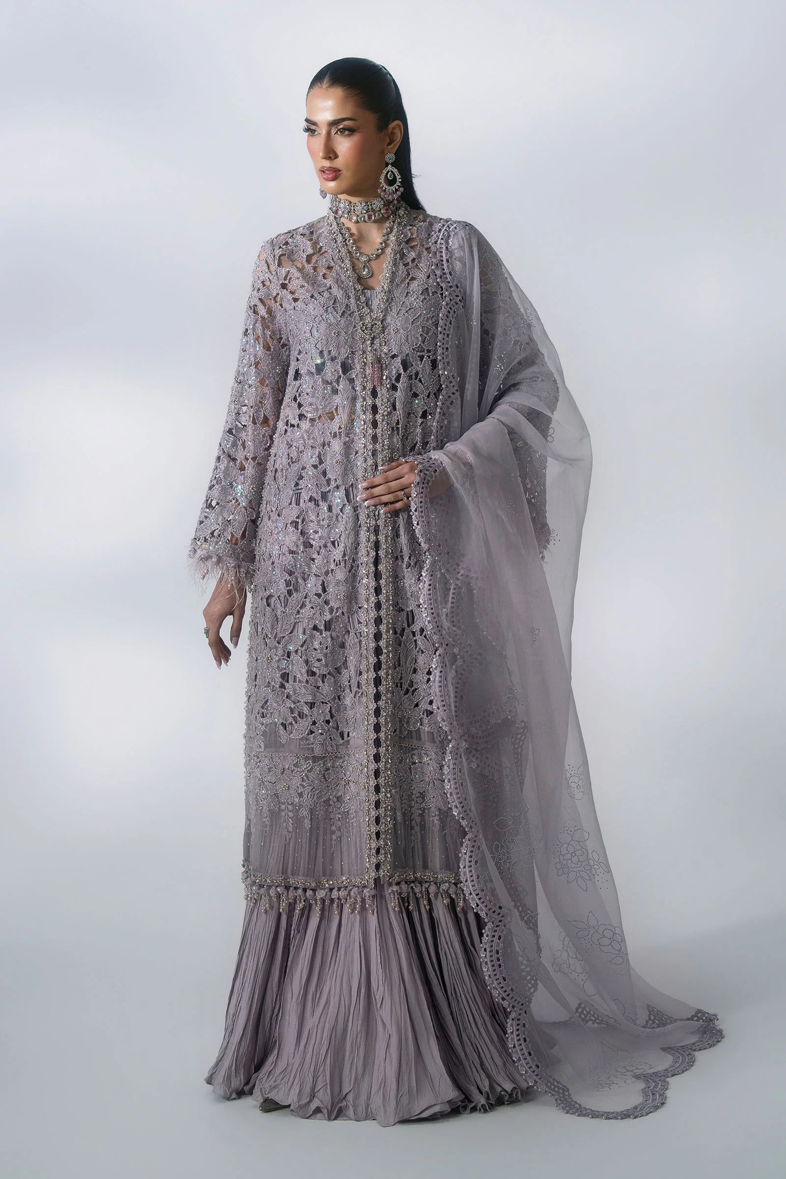 Maria B MBROIDERED '26-BD-3105-Dusty Lilac