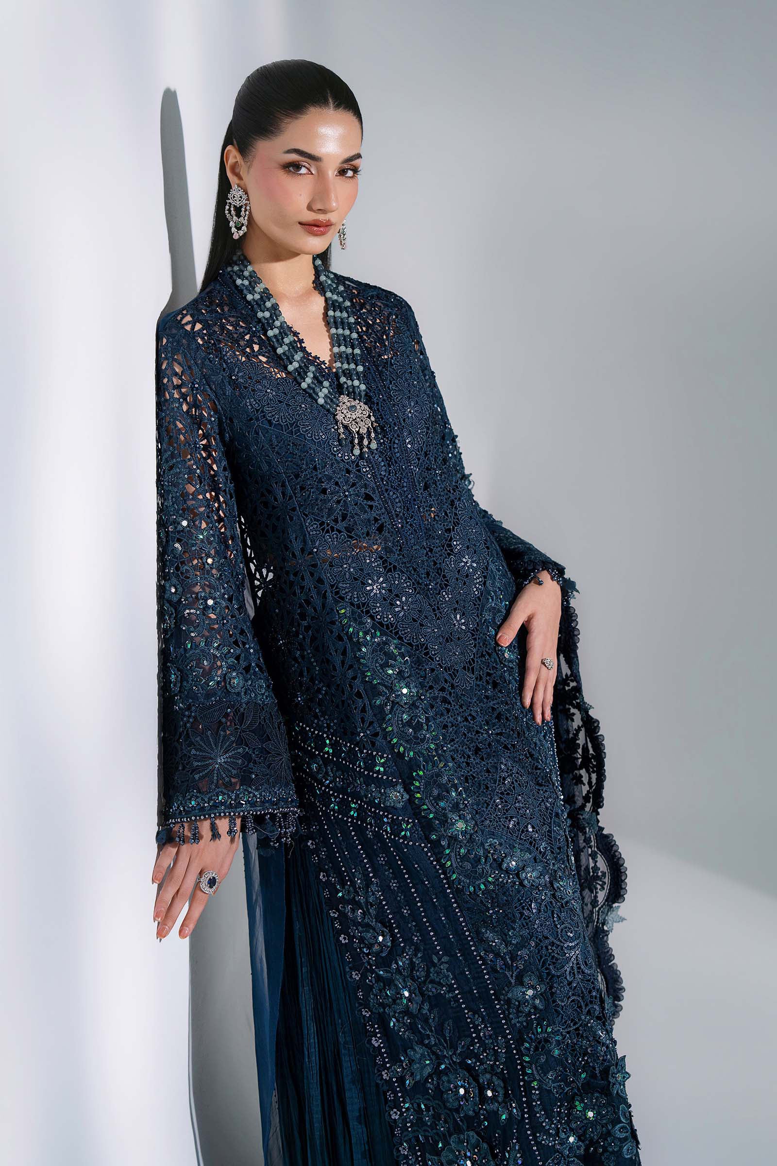Maria B MBROIDERED '26-BD-3106-Peacock Blue