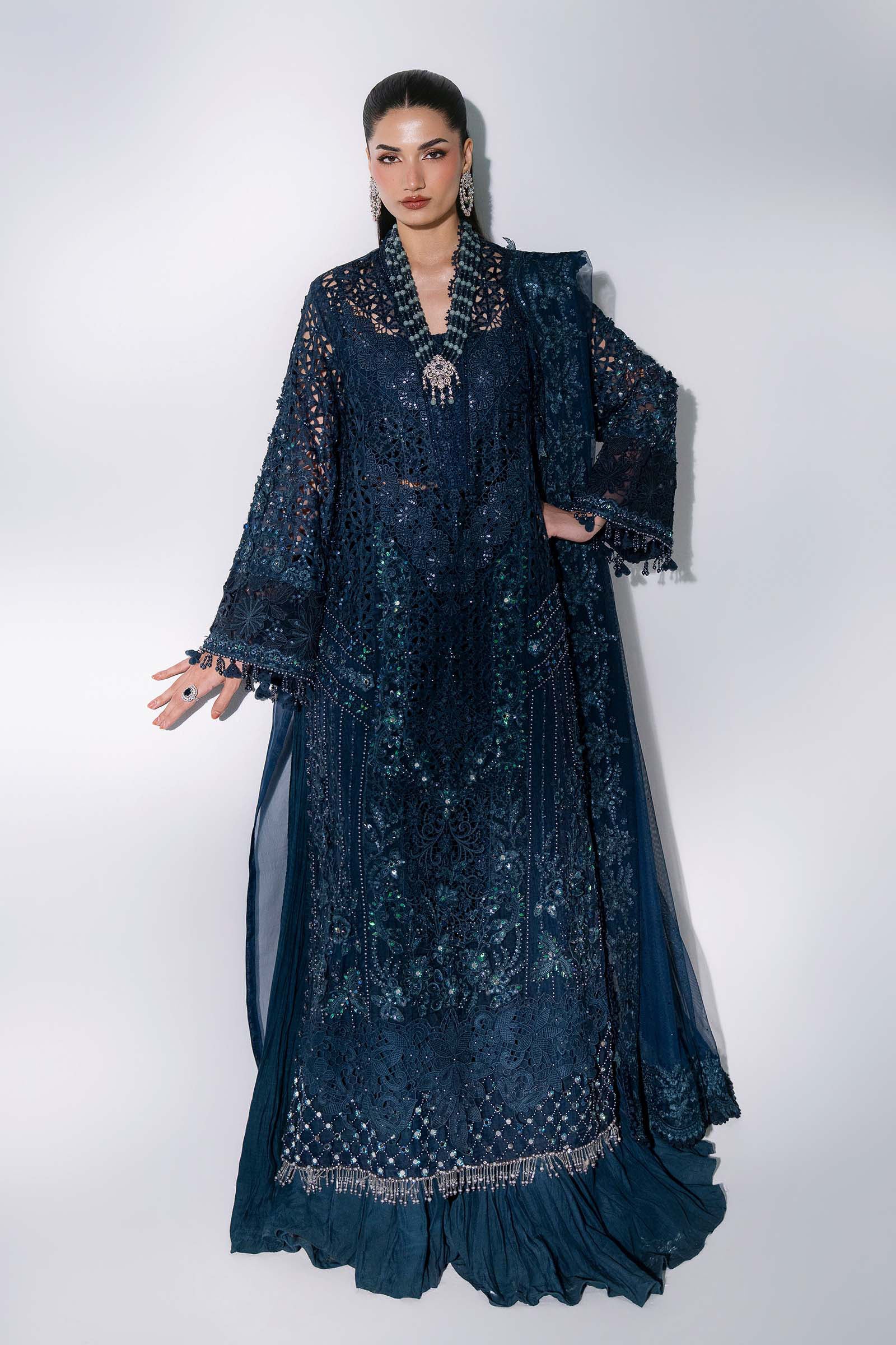 Maria B MBROIDERED '26-BD-3106-Peacock Blue - Image 2