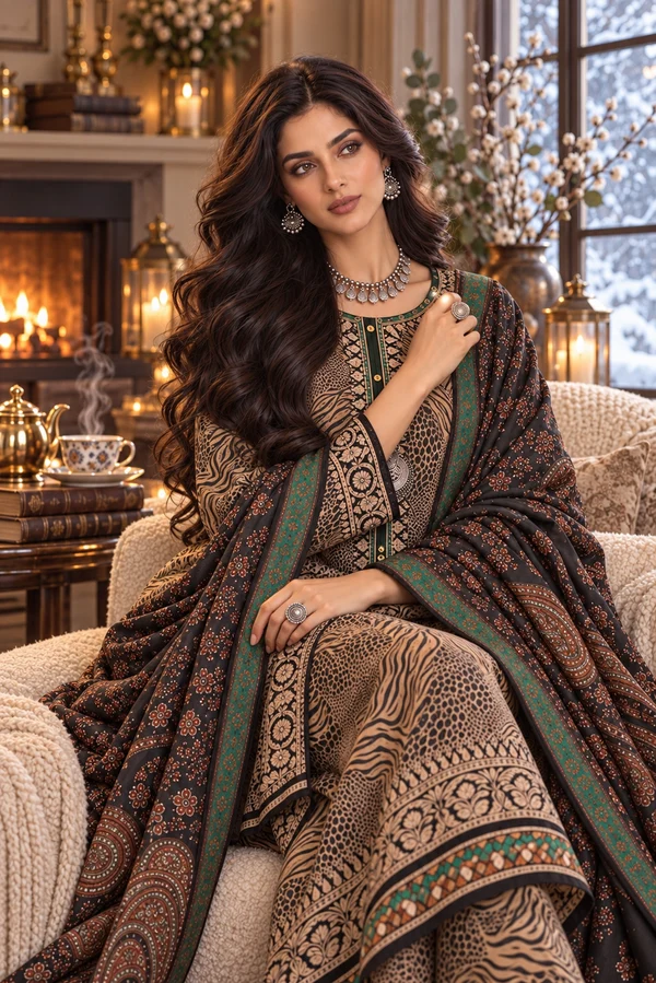 Noor Printkhas winter '26-D1 A - Emerald leopard