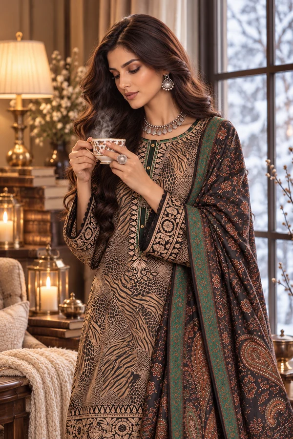 Noor Printkhas winter '26-D1 A - Emerald leopard - Image 3