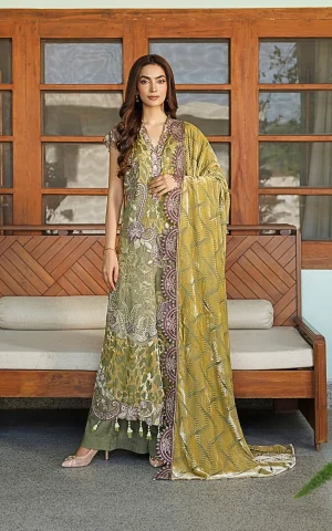Asifa and Nabeel Plush Luxury winter '26-Olive Bloom