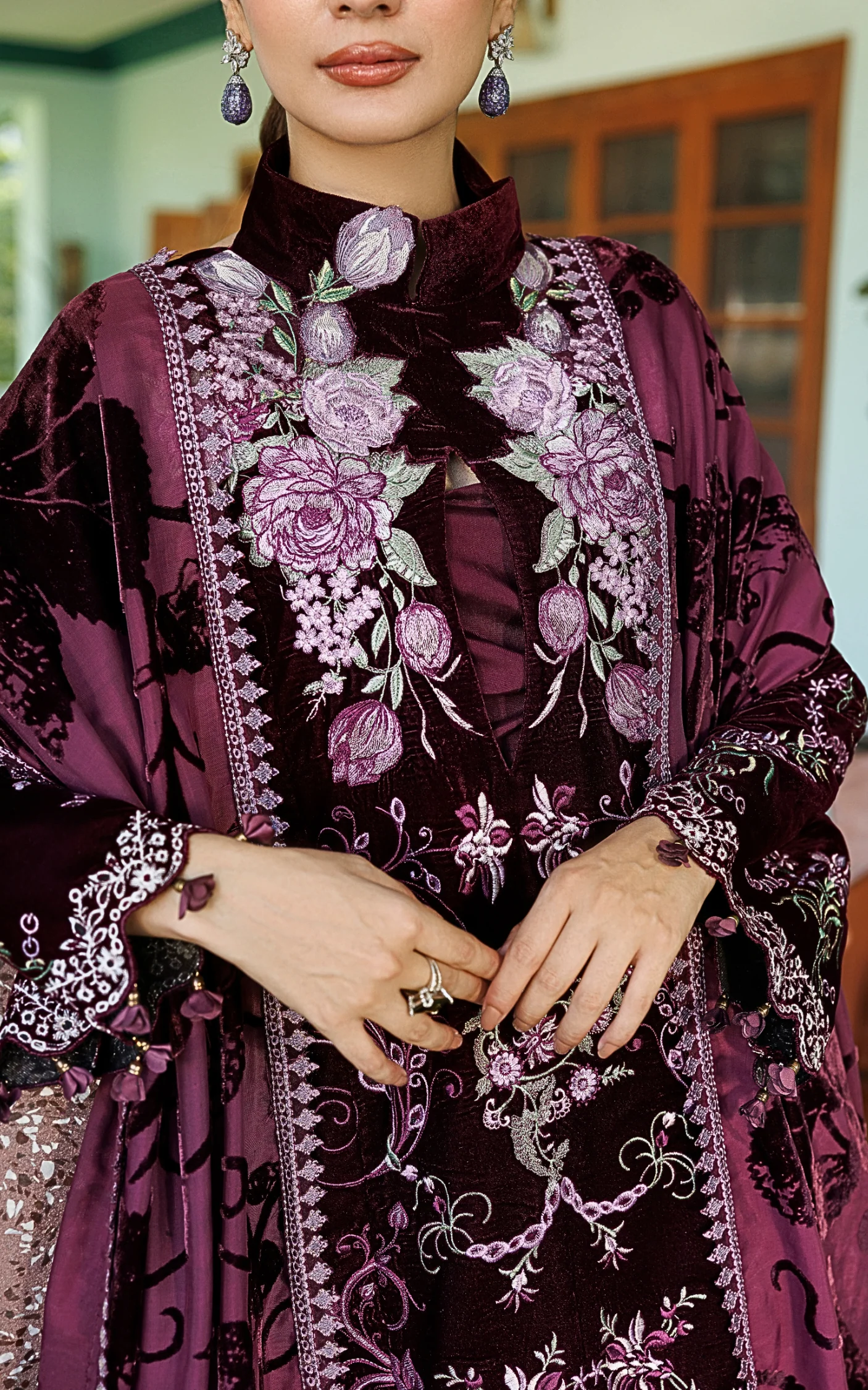 Asifa and Nabeel Plush Luxury winter '26-Wine Shine - Image 2